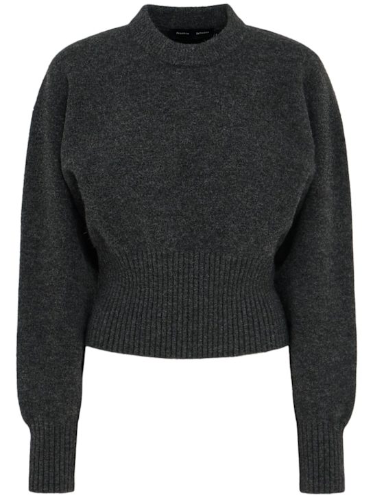 Proenza Schouler: Randi boiled wool blend crewneck sweater - Grey - women_0 | Luisa Via Roma