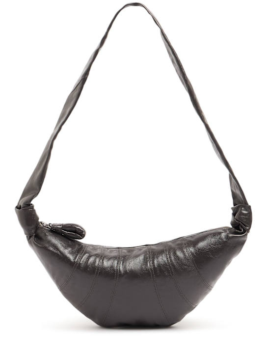 Lemaire: Medium Croissant coated cotton bag - Mink - women_0 | Luisa Via Roma