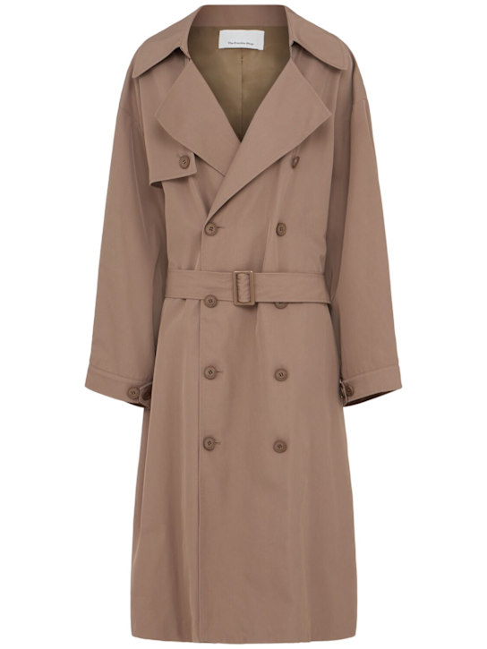 The Frankie Shop: Mavis oversized gabardine trench coat - Brown - women_0 | Luisa Via Roma