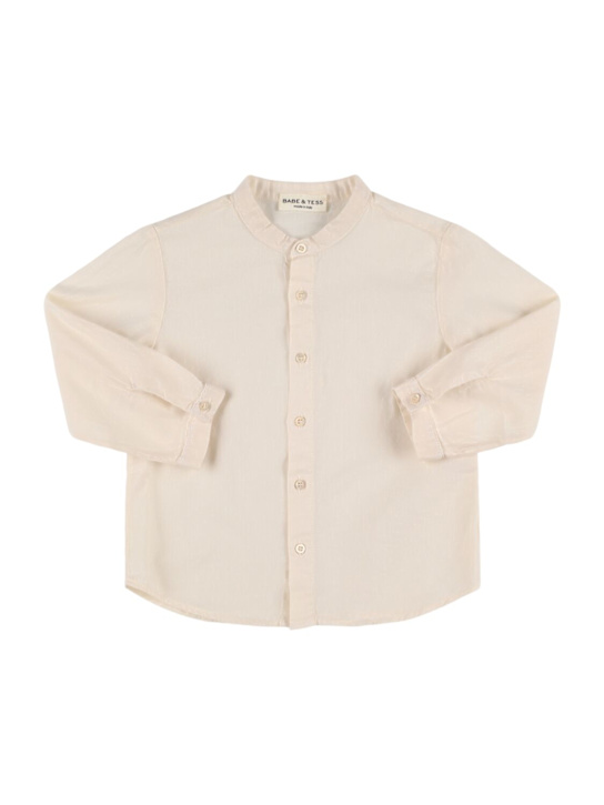 Babe & Tess: Cotton poplin shirt - Naturale - kids-boys_0 | Luisa Via Roma
