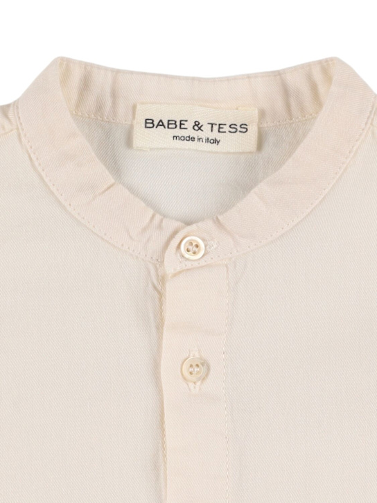 Babe & Tess: Cotton poplin shirt - Naturale - kids-boys_1 | Luisa Via Roma