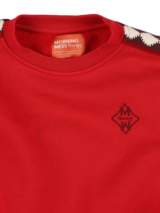 Morning Mess Therapy: Sudadera de algodón orgánico - Rojo - kids-boys_1 | Luisa Via Roma