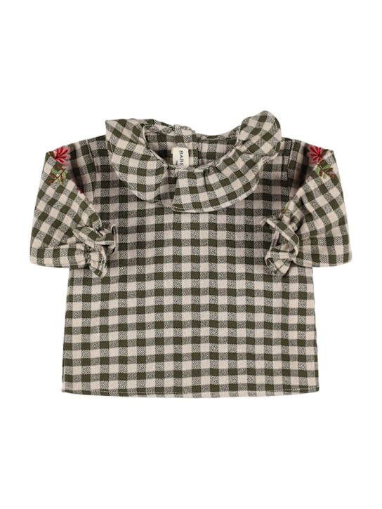 Babe & Tess: Printed shirt - Muschio Ro - kids-girls_0 | Luisa Via Roma