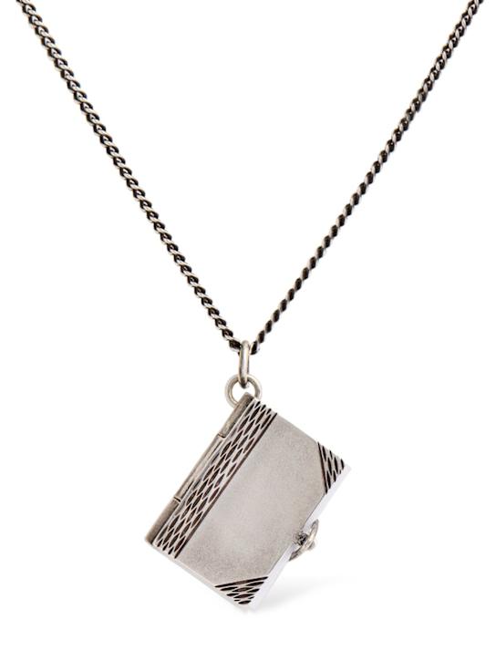 Ann Demeulemeester: Jedo book pendant necklace - Silver - men_0 | Luisa Via Roma
