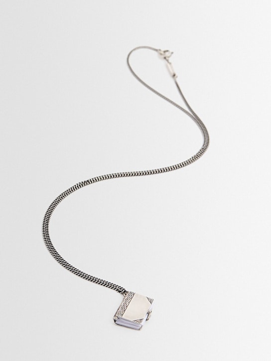 Ann Demeulemeester: Jedo book pendant necklace - Silver - men_1 | Luisa Via Roma