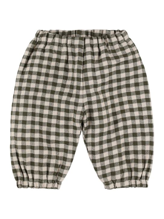 Babe & Tess: Cotton blend pants - Muschio Ro - kids-girls_0 | Luisa Via Roma