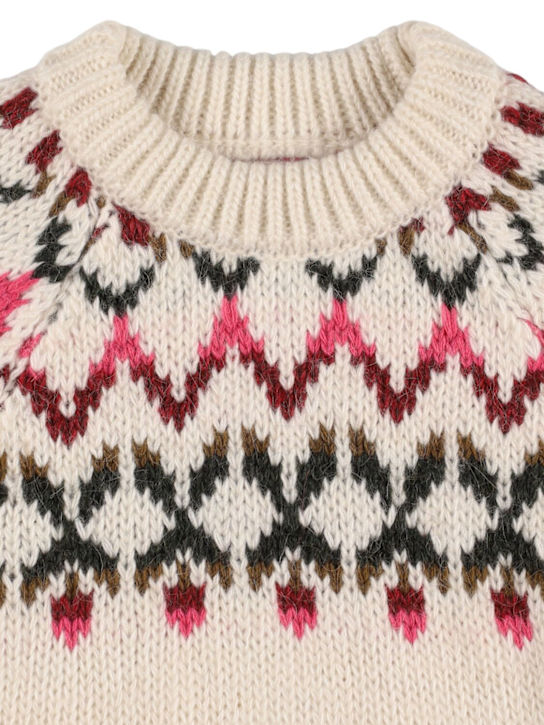 The New Society: Maglia in misto acrilico a righe - Off White - kids-girls_1 | Luisa Via Roma