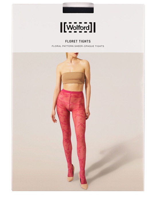 Wolford: Floret lace tights - Black - women_0 | Luisa Via Roma