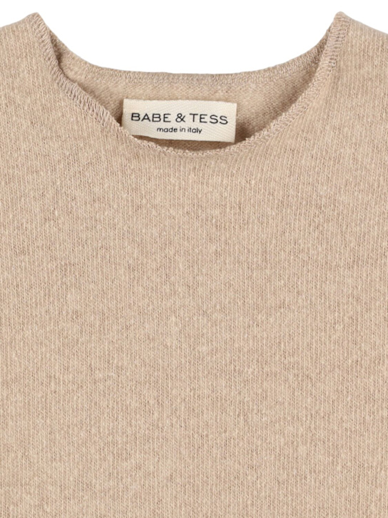 Babe & Tess: Cotton blend knit sweater - ゴールド - kids-boys_1 | Luisa Via Roma