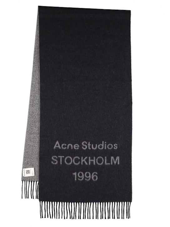 Acne Studios: VENUS 1996 wool scarf - Black/White - men_0 | Luisa Via Roma