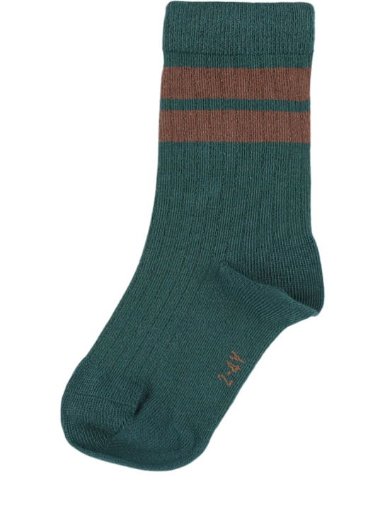 Tiny Cottons: Cotton blend socks - グリーン - kids-boys_1 | Luisa Via Roma
