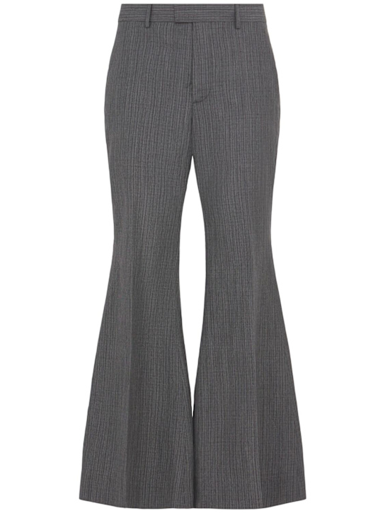 Ann Demeulemeester: Leek relaxed wool blend bootcut pants - Steel - men_0 | Luisa Via Roma