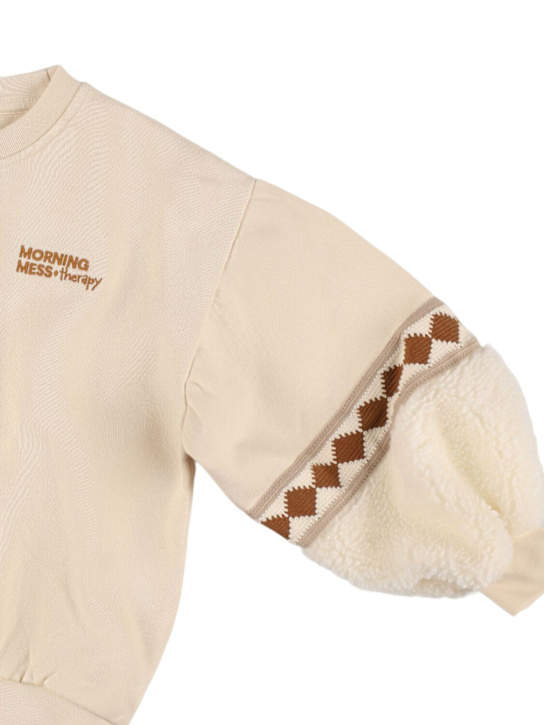 Morning Mess Therapy: Organic cotton sweatshirt - オフホワイト - kids-girls_1 | Luisa Via Roma