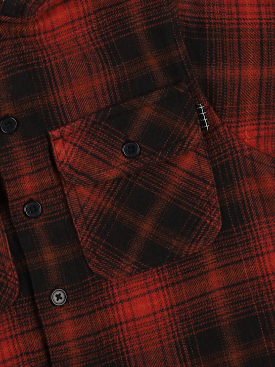 Molo: Printed cotton shirt - Red/Black - kids-boys_1 | Luisa Via Roma