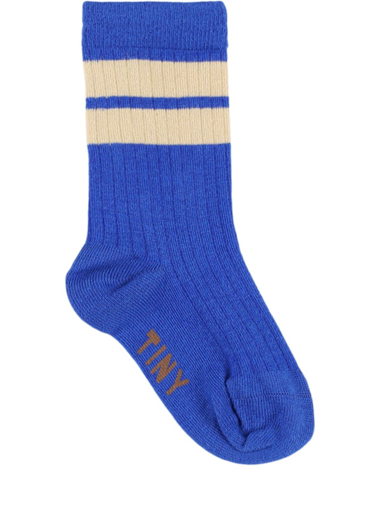 Tiny Cottons: Cotton blend socks - Blue - kids-boys_0 | Luisa Via Roma