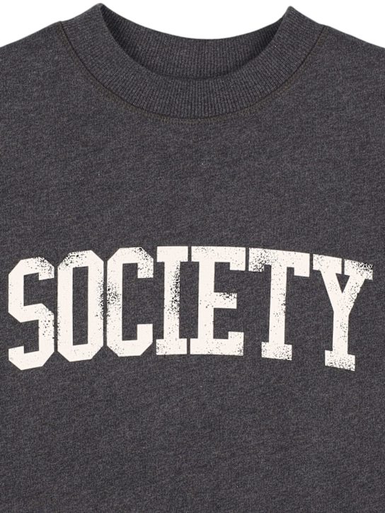 The New Society: Cotton sweatshirt w/logo - Grey - kids-boys_1 | Luisa Via Roma