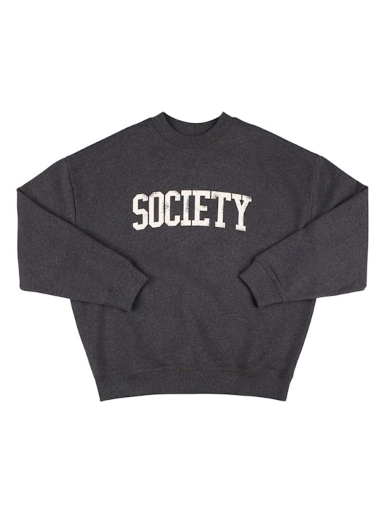 The New Society: Cotton sweatshirt w/logo - Grey - kids-boys_0 | Luisa Via Roma