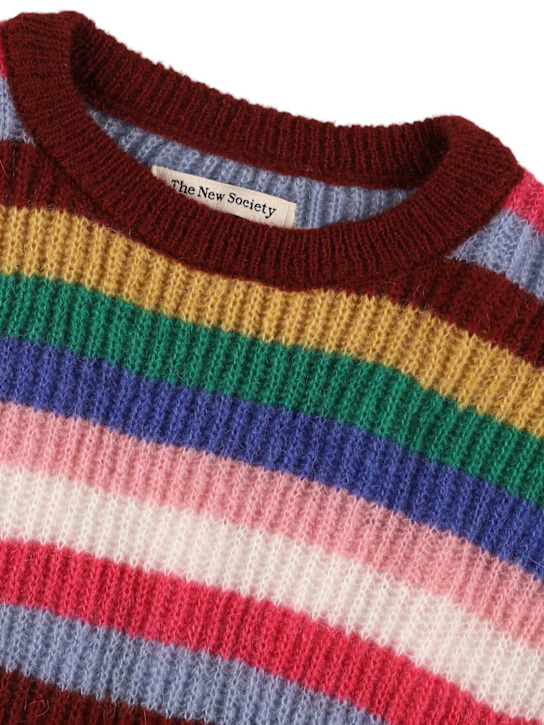 The New Society: Striped acrylic blend knit sweater - Multicolor - kids-boys_1 | Luisa Via Roma