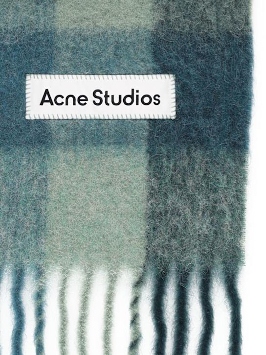 Acne Studios: Vally soft alpaca blend scarf - Teal - women_1 | Luisa Via Roma