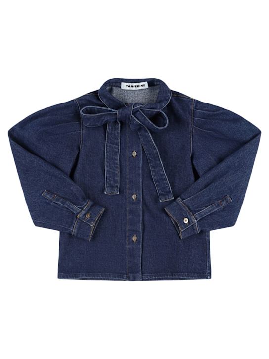 TANGERINE: Camicia in denim di misto cotone - Blu - kids-girls_0 | Luisa Via Roma
