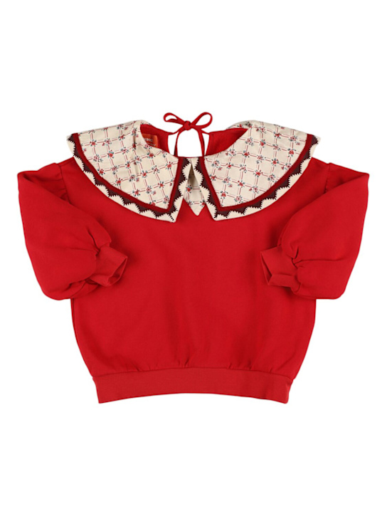 Morning Mess Therapy: Cotton sweatshirt - レッド - kids-girls_0 | Luisa Via Roma