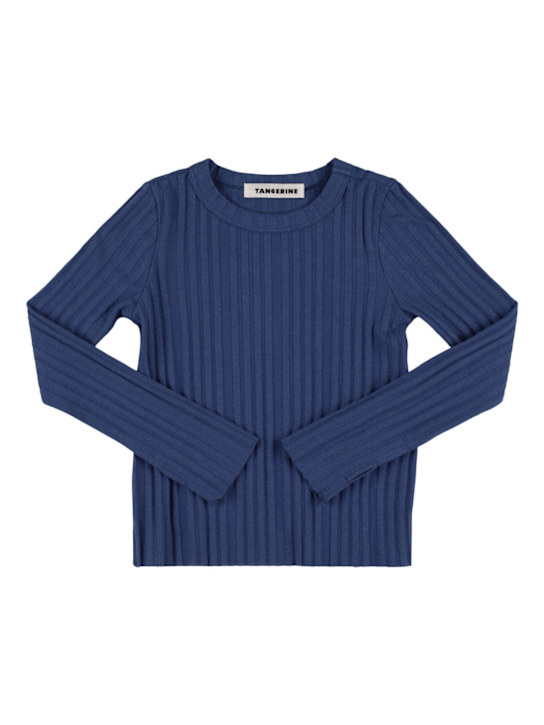 TANGERINE: Cotton blend t-shirt - ブルー - kids-girls_0 | Luisa Via Roma