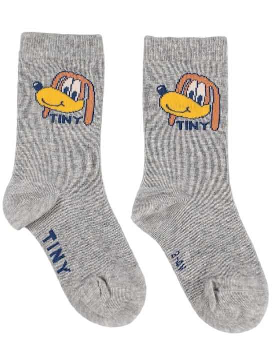 Tiny Cottons: Cotton blend socks - Grey - kids-boys_0 | Luisa Via Roma