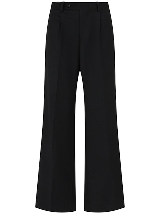Tonywack: Pleated wool blend twill wide leg pants - women_0 | Luisa Via Roma