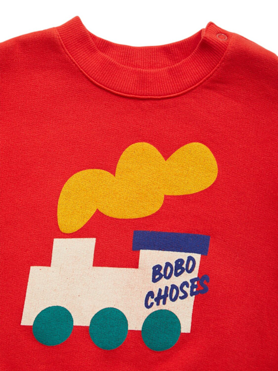 Bobo Choses: Sudadera de algodón orgánico estampada - Rojo - kids-boys_1 | Luisa Via Roma