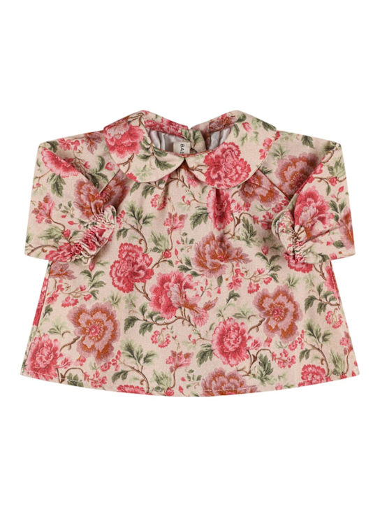 Babe & Tess: Printed cotton jersey shirt - マゼンタ - kids-girls_0 | Luisa Via Roma