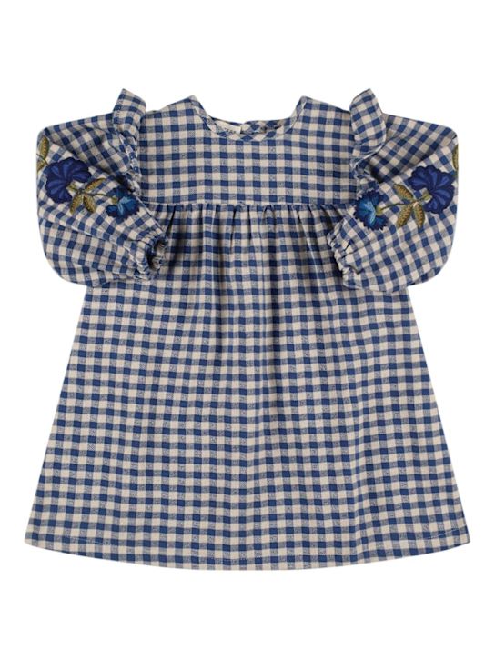 Babe & Tess: Cotton blend dress - Blue/White - kids-girls_0 | Luisa Via Roma