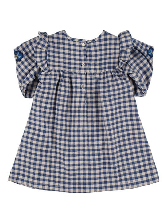 Babe & Tess: Cotton blend dress - Blue/White - kids-girls_1 | Luisa Via Roma