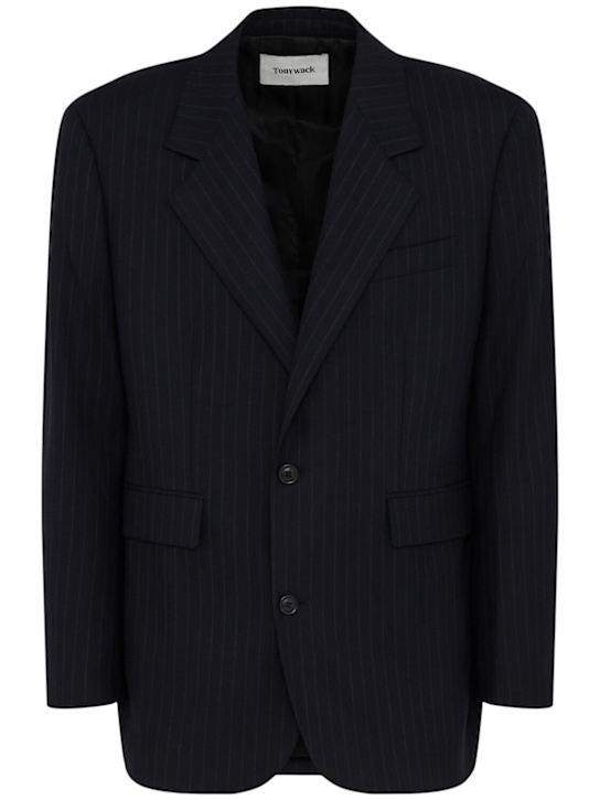 Tonywack: Tailored wool blend relaxed jacket - men_0 | Luisa Via Roma