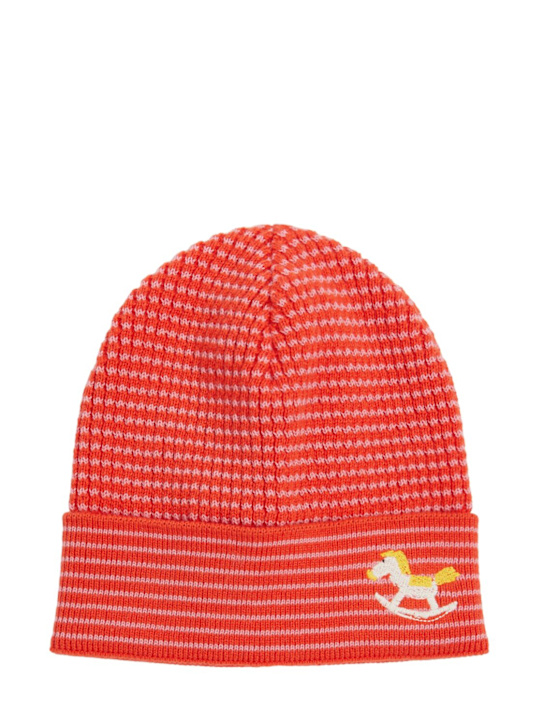Bobo Choses: Knitted organic cotton hat - ピンク - kids-girls_0 | Luisa Via Roma