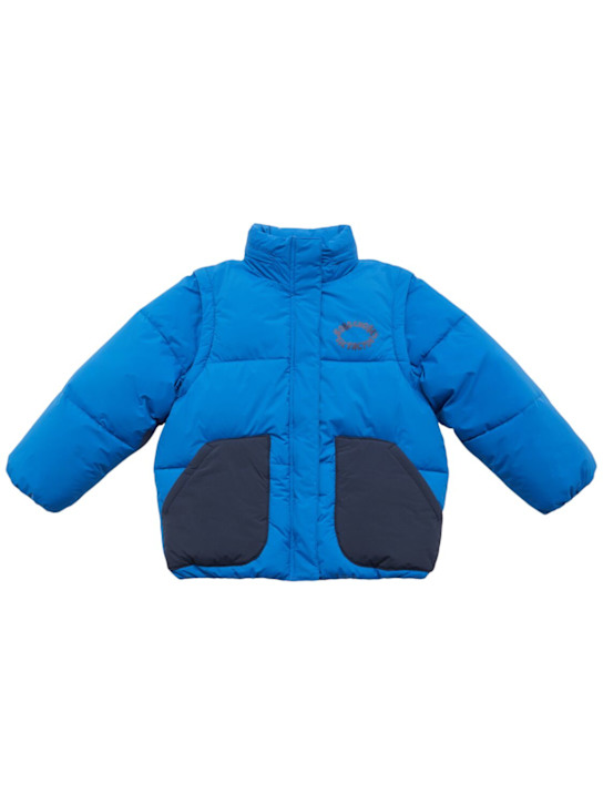 Bobo Choses: Recycled poly puffer jacket - Blue - kids-boys_0 | Luisa Via Roma