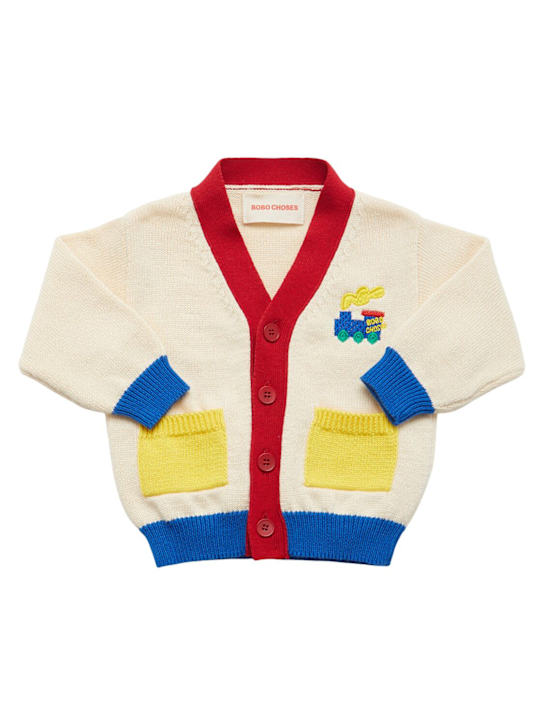 Bobo Choses: Organic cotton knit cardigan - マルチカラー - kids-boys_0 | Luisa Via Roma
