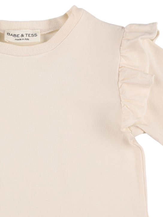 Babe & Tess: Cotton blend t-shirt - ナチュラル - kids-girls_1 | Luisa Via Roma