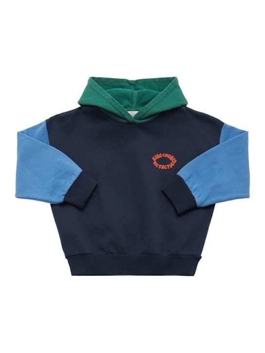 Bobo Choses: Organic cotton sweatshirt hoodie - ブルー - kids-girls_0 | Luisa Via Roma