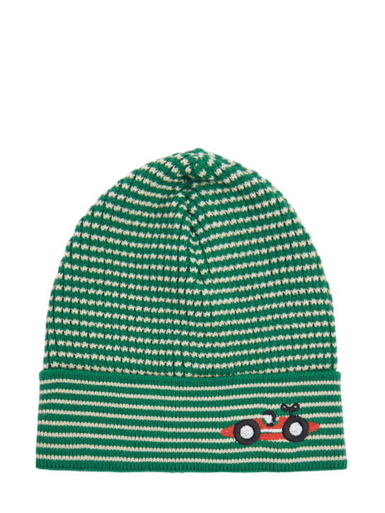 Bobo Choses: Knitted organic cotton hat - グリーン - kids-boys_0 | Luisa Via Roma