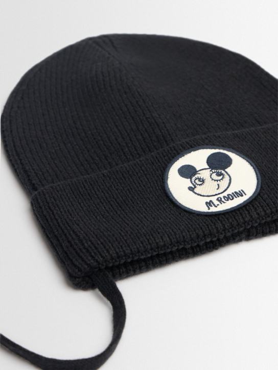 Mini Rodini: Wool & cotton knit beanie - ブラック - kids-boys_1 | Luisa Via Roma