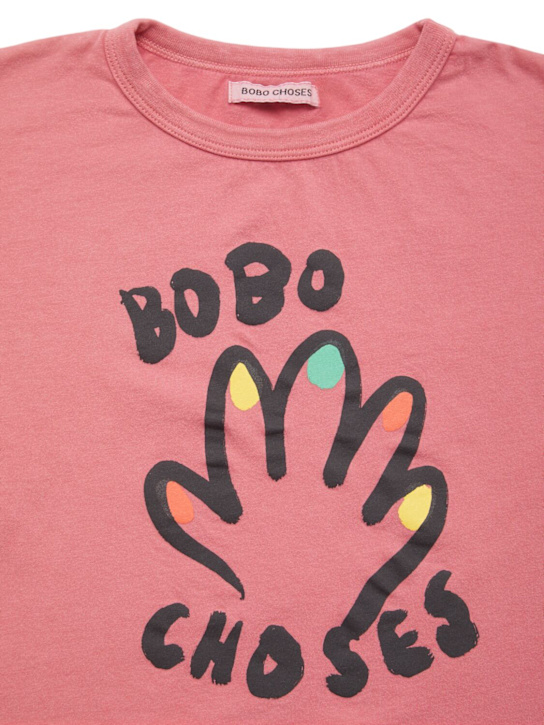 Bobo Choses: Printed organic cotton t-shirt - ピンク - kids-girls_1 | Luisa Via Roma