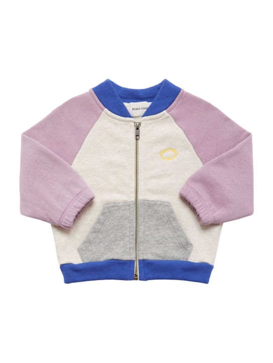 Bobo Choses: Printed organic cotton sweatshirt - パープル - kids-boys_0 | Luisa Via Roma
