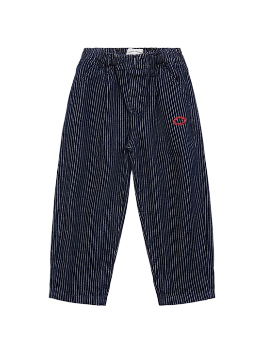 Bobo Choses: Cotton pants - Blue - kids-boys_0 | Luisa Via Roma