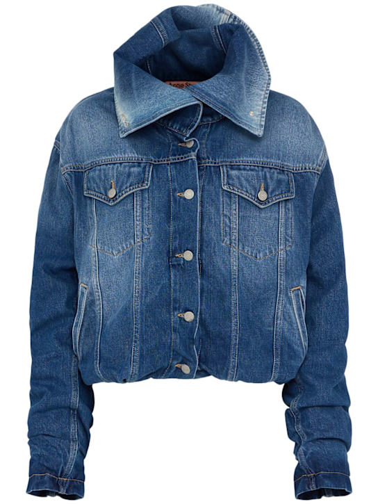 Acne Studios: Buttoned denim jacket - Blue - women_0 | Luisa Via Roma