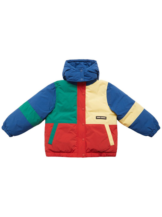 Bobo Choses: Recycled poly hooded puffer jacket - Multicolor - kids-boys_0 | Luisa Via Roma