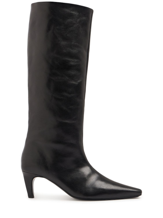 Jude: 65mm Cave leather high boots - Black - women_0 | Luisa Via Roma