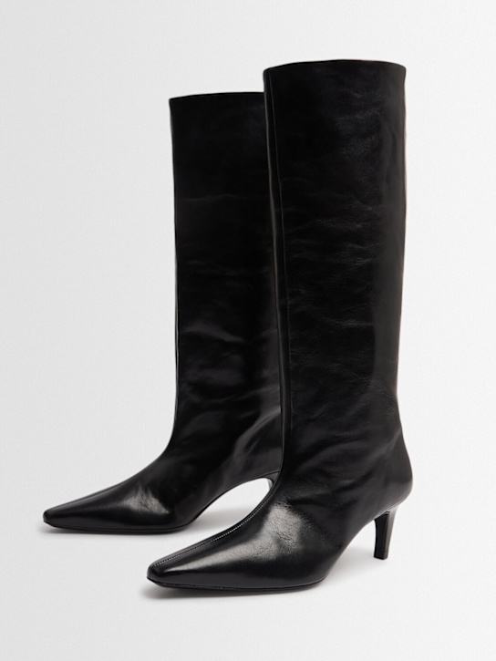 Jude: 65mm Cave leather high boots - Black - women_1 | Luisa Via Roma
