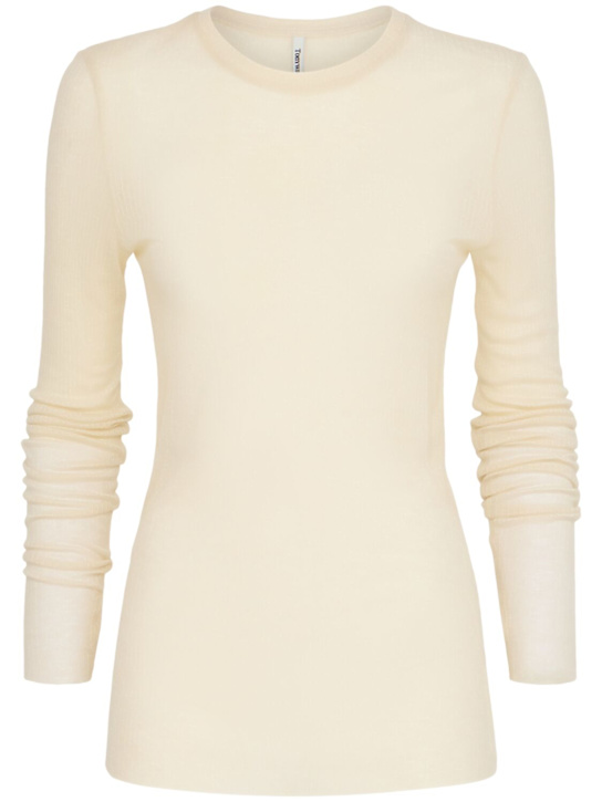 Tonywack: Sheer wool rib knit top - women_0 | Luisa Via Roma