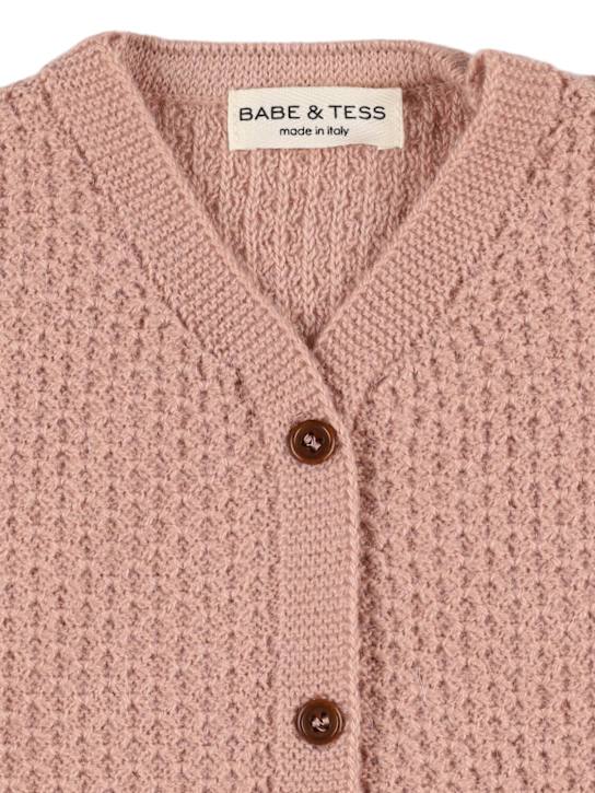Babe & Tess: Alpaca blend cardigan - Pink - kids-girls_1 | Luisa Via Roma