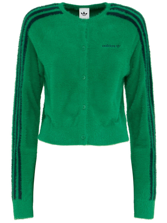 adidas Originals: Cardigan en maille de tissu technique Fluffy - women_0 | Luisa Via Roma